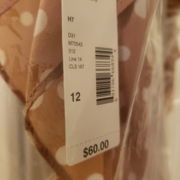 NWT METAPHOR sparkling polka dot golden tan/pure white flowing premium (12) - Picture 5 of 12